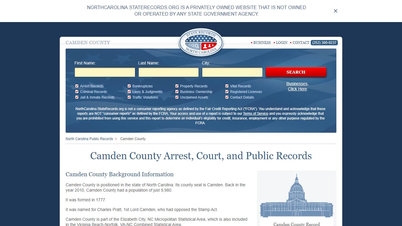 Camden County Arrest, Court, and Public Records